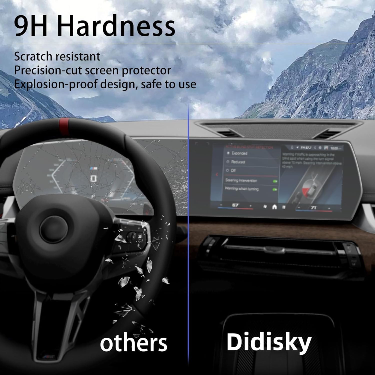 Didisky Whole Matte Tempered Glass Screen Protector for 2026 2023 2024 2025 BMW X1 [10.7 Inch Navi+10.25 Dash], Easy Install with Tool Kit,Anti-Glare,9H, Accessories Touch Sensitive 1 Pack