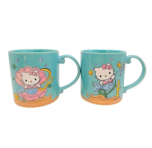 Blue Sky Clayworks Hello Kitty Mermaid Mug Set of 2-73414