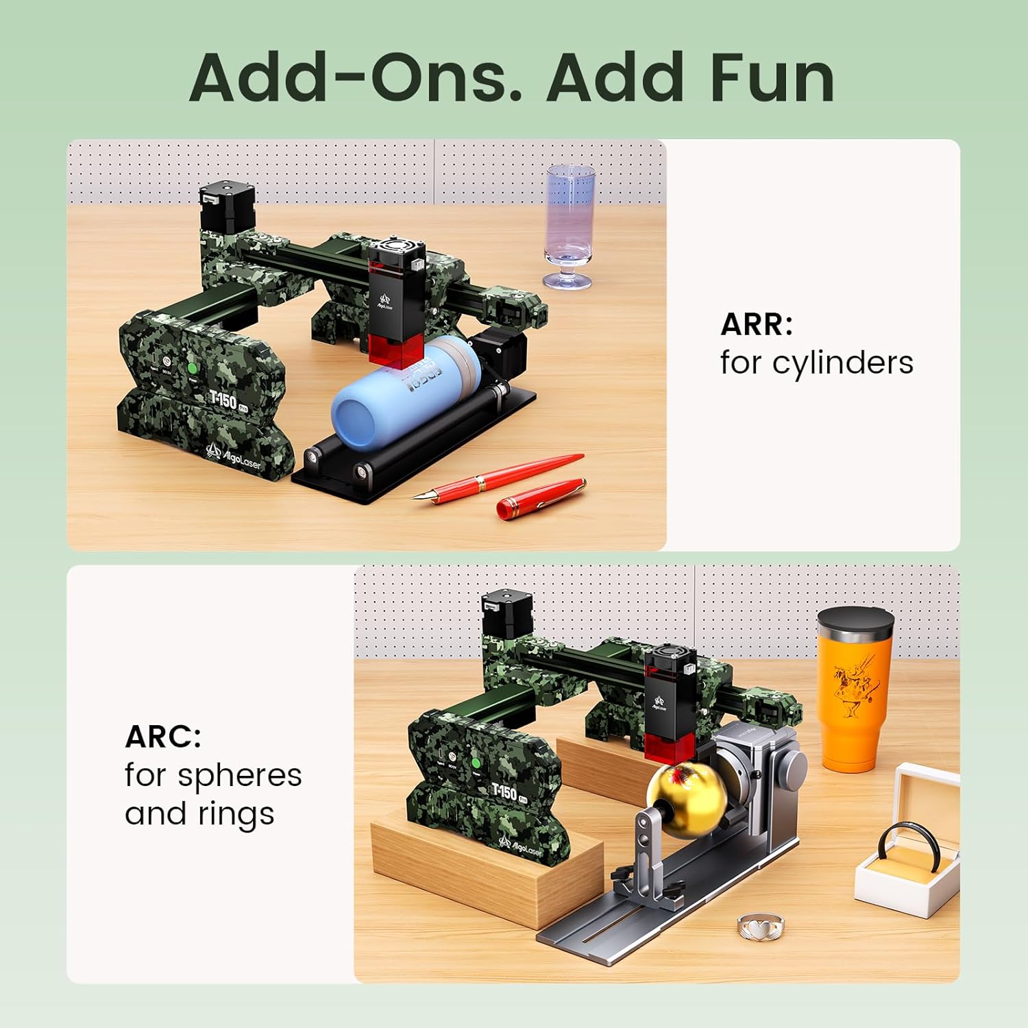 AlgoLaser 3W Mini Laser Engraver Machine - Portable Laser Engraver for Beginner & DIY, Tank-Style Design 8000mm/min High Speed & 150x150mm Engraving Area & Tilt Detection, 3000mW