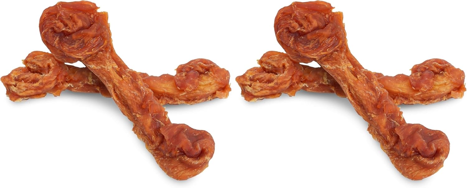 PAWUP Turkey Dog Treats – Long Lasting Chew Sticks with Beef Tendon, Healthy Bones for Large Dogs (36g/Stick, 2 Counts) (Pack of 2)