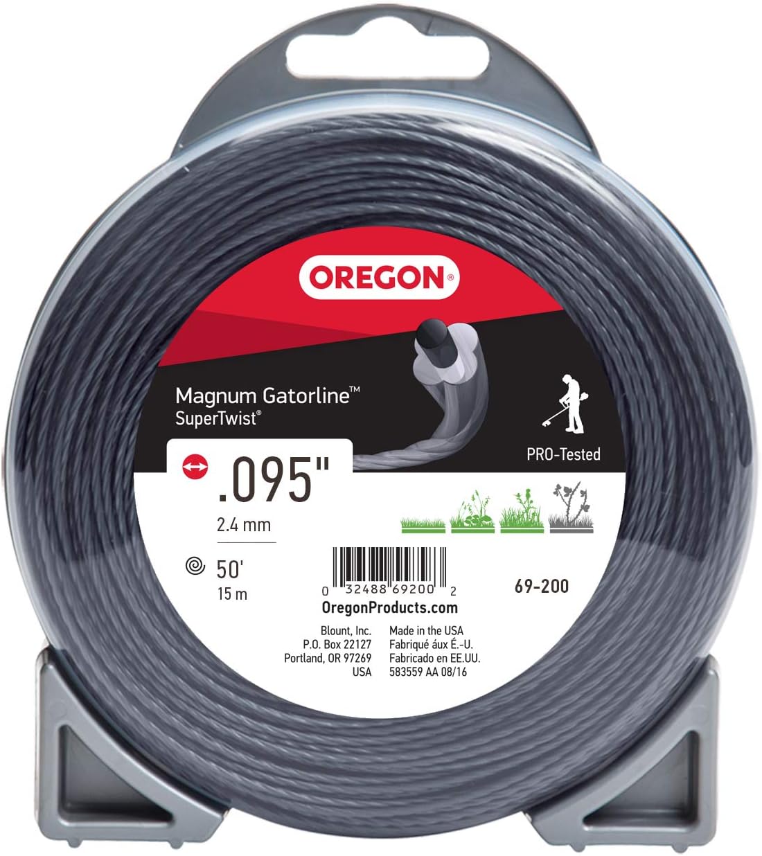 69-200 Super-Twist Magnum Gatorline String Trimmer Line .095-Inch Diameter x 50-Foot Donut