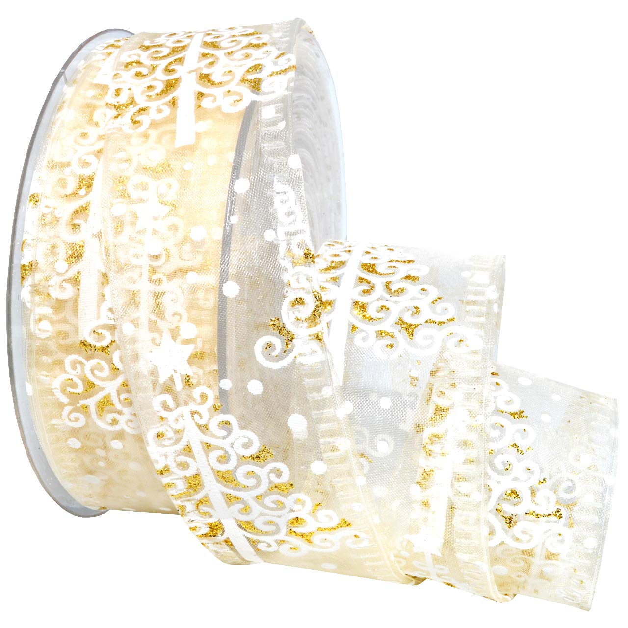 Ruban pailleté doré Morex Ribbon Albero pour noeuds parfaits