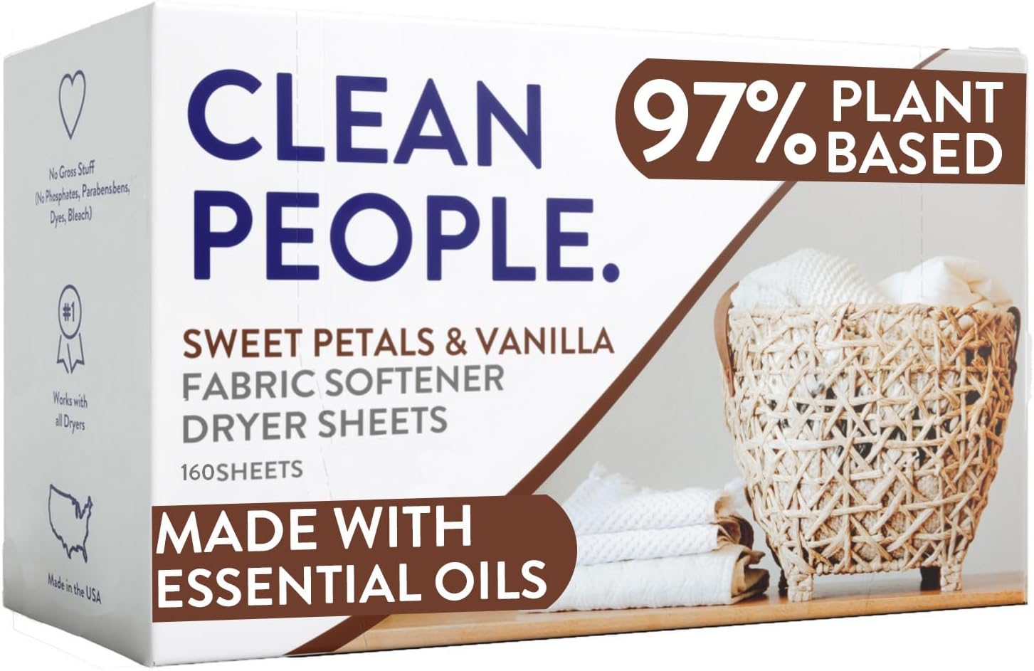 The Clean People Fabric Softener Sheets Dryer Sheets