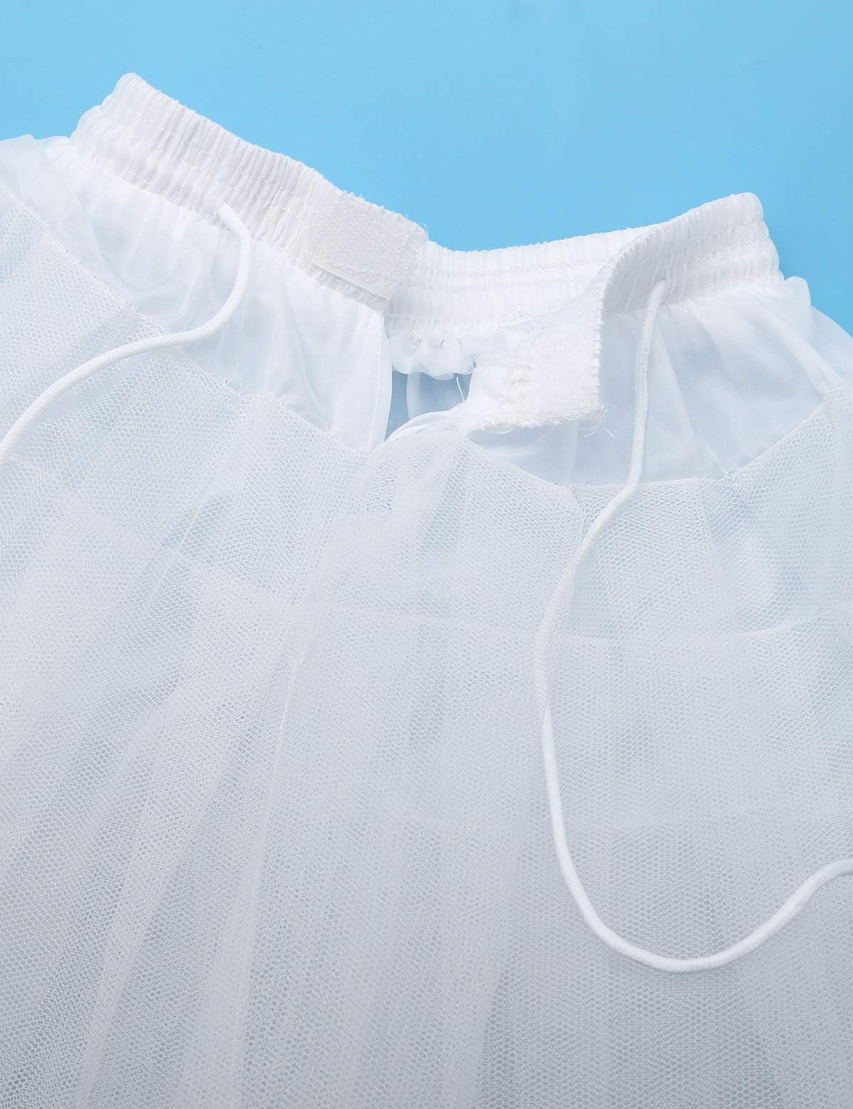 Enagua Crinolina 3 Aros Corto Flores Elástica Falda Vestido Novia Blanco 35CM