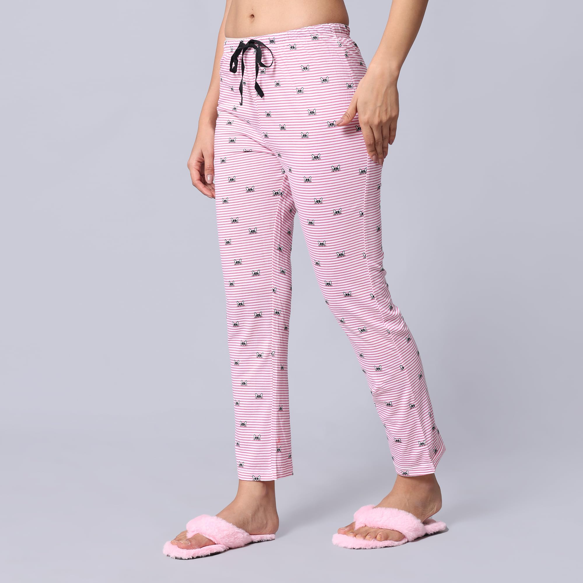 Evolove Pijama de algodón azul estampado para mujer