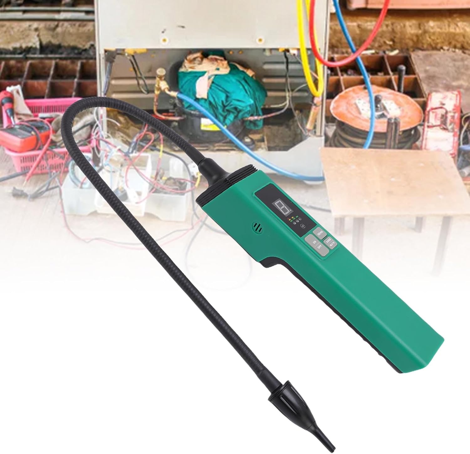 HVAC Leakage Detector, High Sensitivity Quick Response Detector, LCD Display with Sound Reminder, Ideal for Automotive & Home HVAC Repair