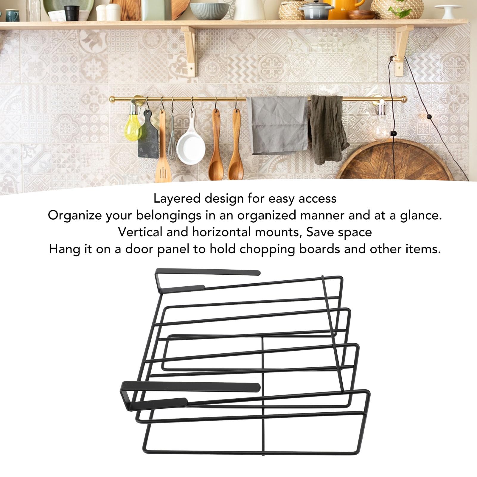 LPAMABA Porta Taglieri Da Armadio A 2 Livelli - Organizzatore Metallico Per Cucina, Supporto Sotto Mobile - Foto 2