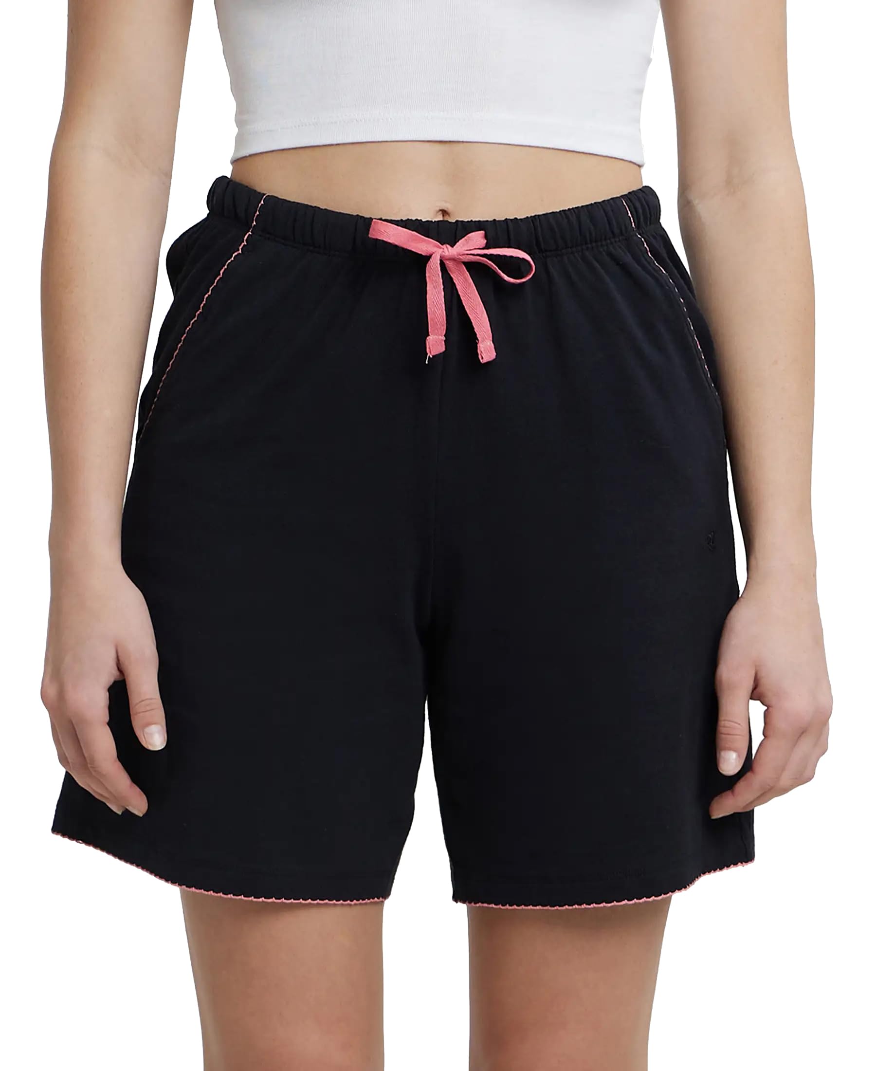 RX72 Women's Super Combed Cotton Relaxed Fit Sleep Shorts with Convenient Side Pockets