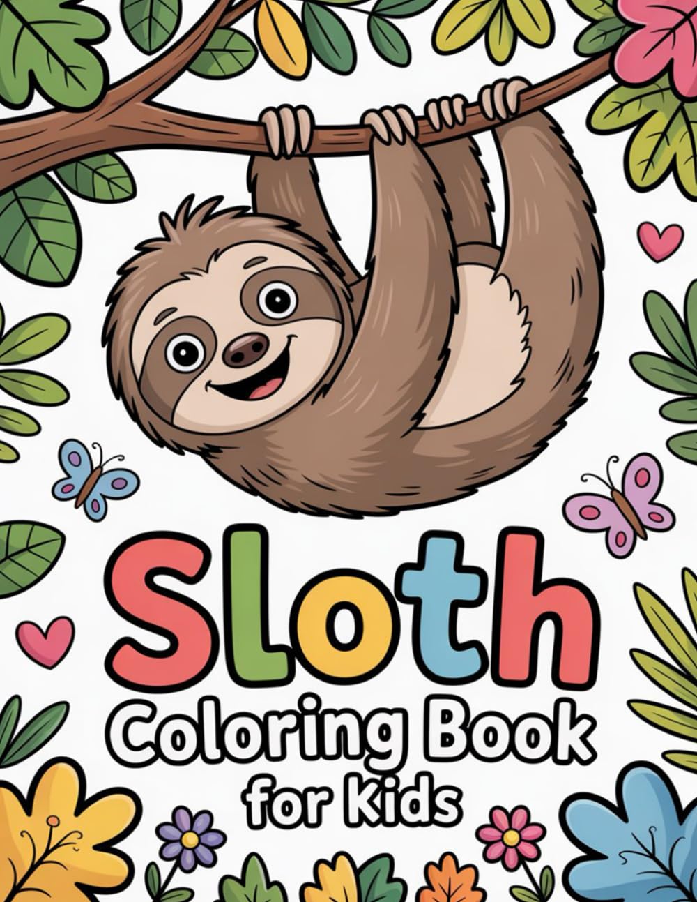 Sloth Coloring Book for Kids: Cute and Easy Jungle Sloths Coloring Pages for Boys and Girls Ages 3–8 | Fun Relaxing Animal Activity Book with Simple Designs