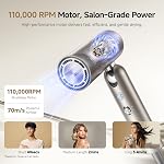 DREAME Pocket Hair Dryer (2026) – Foldable, Ultra Lightweight Blow Dryer, 110,000 RPM Fast Drying, 300M Negative Ions, Low Noise, 2 Snap-on Magnetic Attachments, Compact Travel Hair Dryer for Home, Gym & Travel
