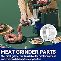 Vista 3 de Tuerca de repuesto para picadora de carne, amoladora de acero inoxidable, picadora de carne, picadora de nueces, accesorios de cocina