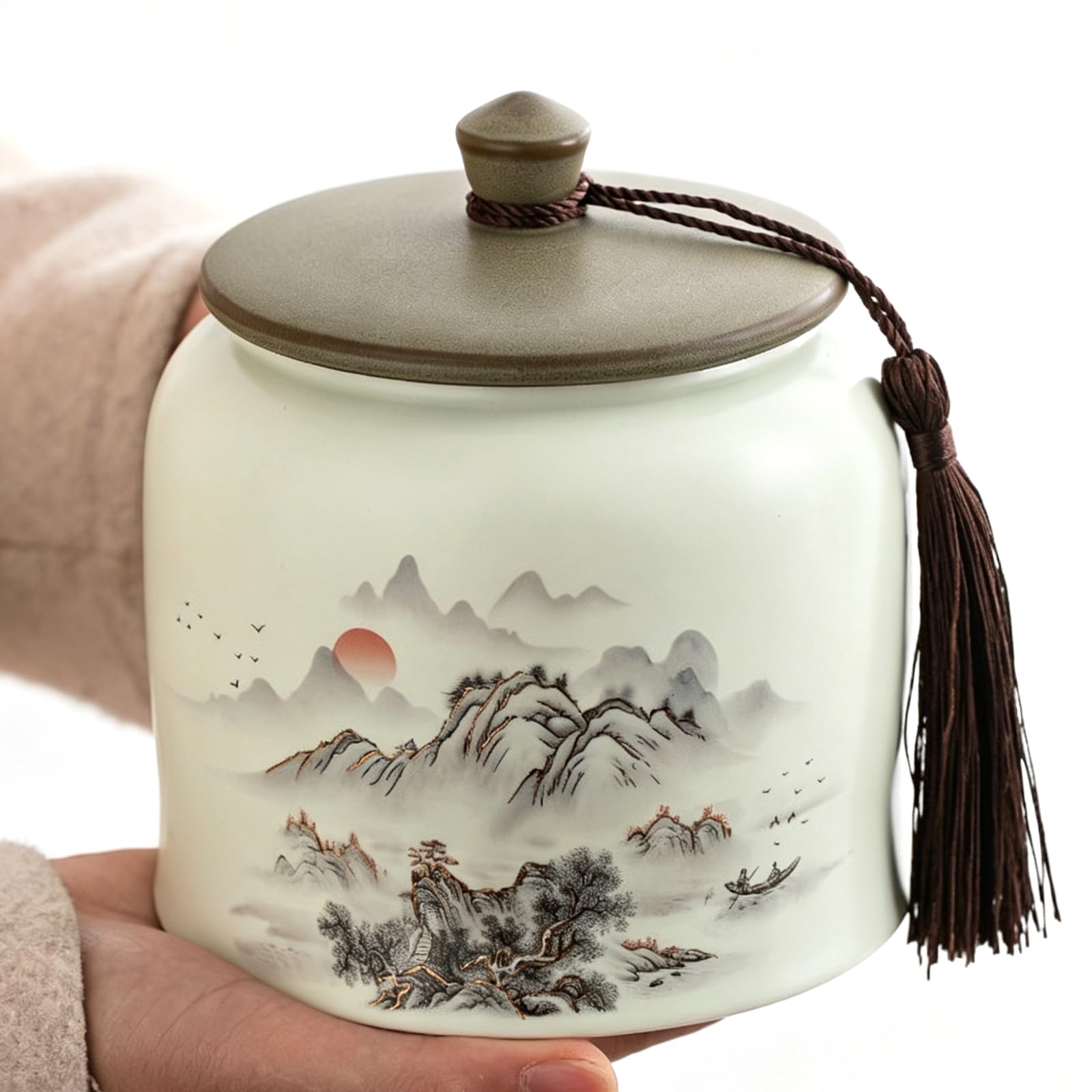 DQZRTUECA Ceramic Airtight Lid Tea Canister