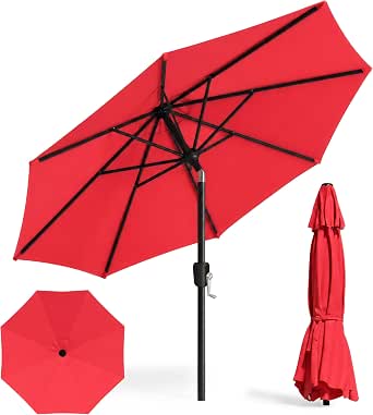 9-Foot Outdoor Patio Umbrella with Tilt and Crank
