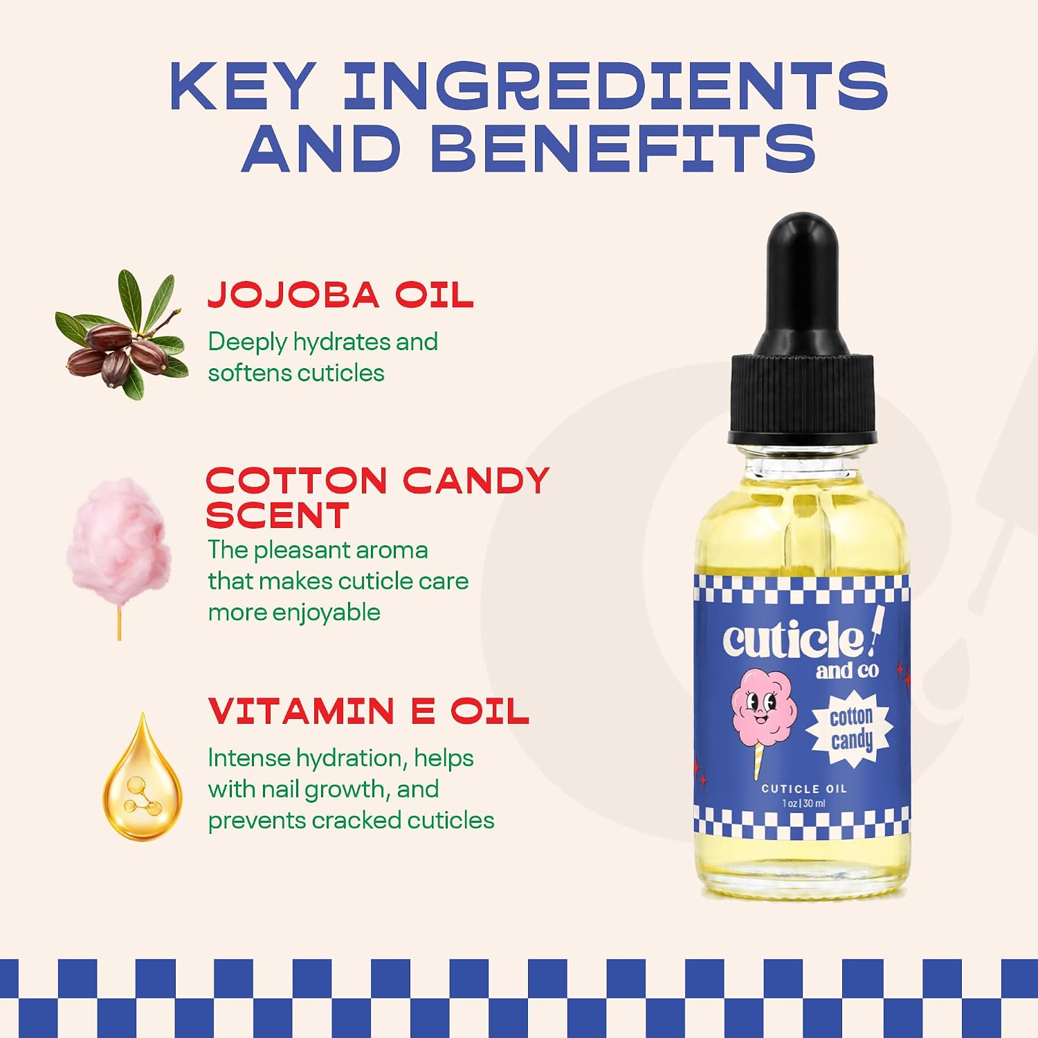 Cuticle & Co Cotton Candy Scented Cuticle Oil 1 oz - Professional Nail Manicure & Pedicure Care for Dry Cuticles - Hydrating Nail Treatment for Nails & Skin - Cotton Candy Scent