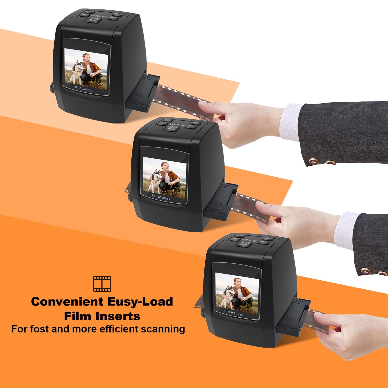 Scanner de Films numériques - Scanner de Diapositives autonomes et de négatifs - Convertit Les négatifs et Les Diapositives de 35 mm, 126, 110, Super 8 et 8 mm en Images JPEG - Écran LCD 2,4"
