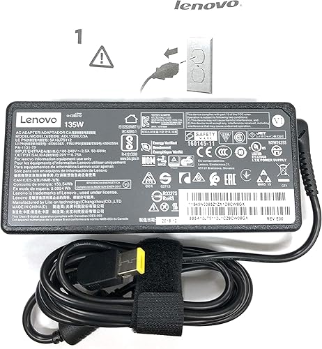 Miniatura 7 de Lenovo Adaptador de CA de punta delgada de 20V 6.7A 135W para Lenovo ideapad Z710 Ideapad Y50-70 Thinkpad t440p t450p t460p t530 t540 t540p t560