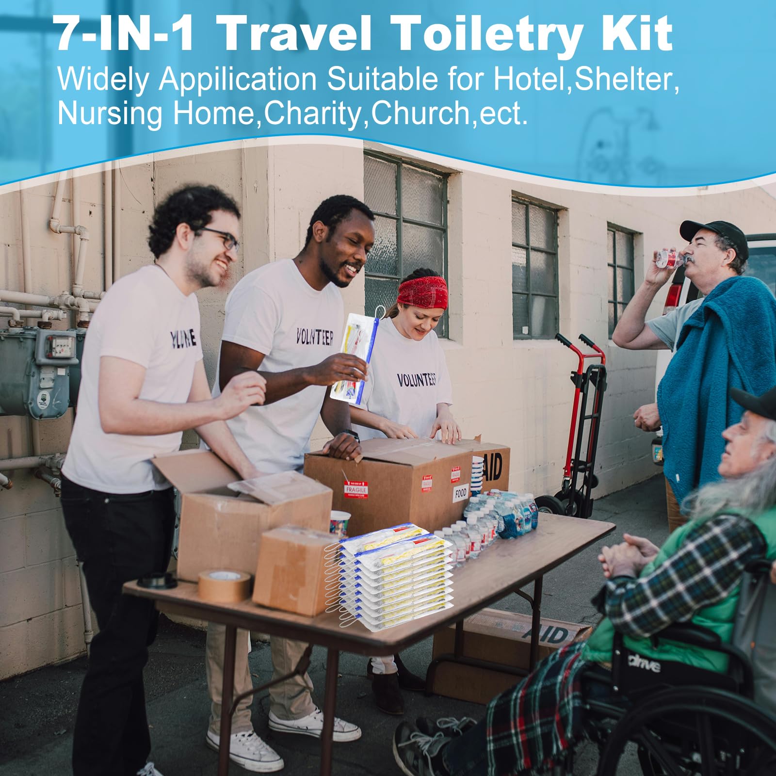 Kit per l'igiene personale, confezione da 30, spazzolini usa e getta gialli con copertura per dentifricio, pettine e set da toeletta per hotel, kit da viaggio di base per senzatetto