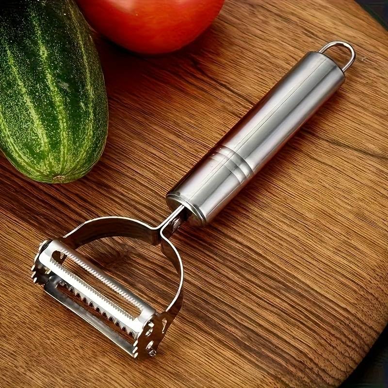 Image of Credex Dual Julienne & Vegetable Peeler - Ultra Sharp Stainless Steel Kitchen Slicer for Veggies, Salads & Garnishes - Ergonomic Non-Slip Grip Handle