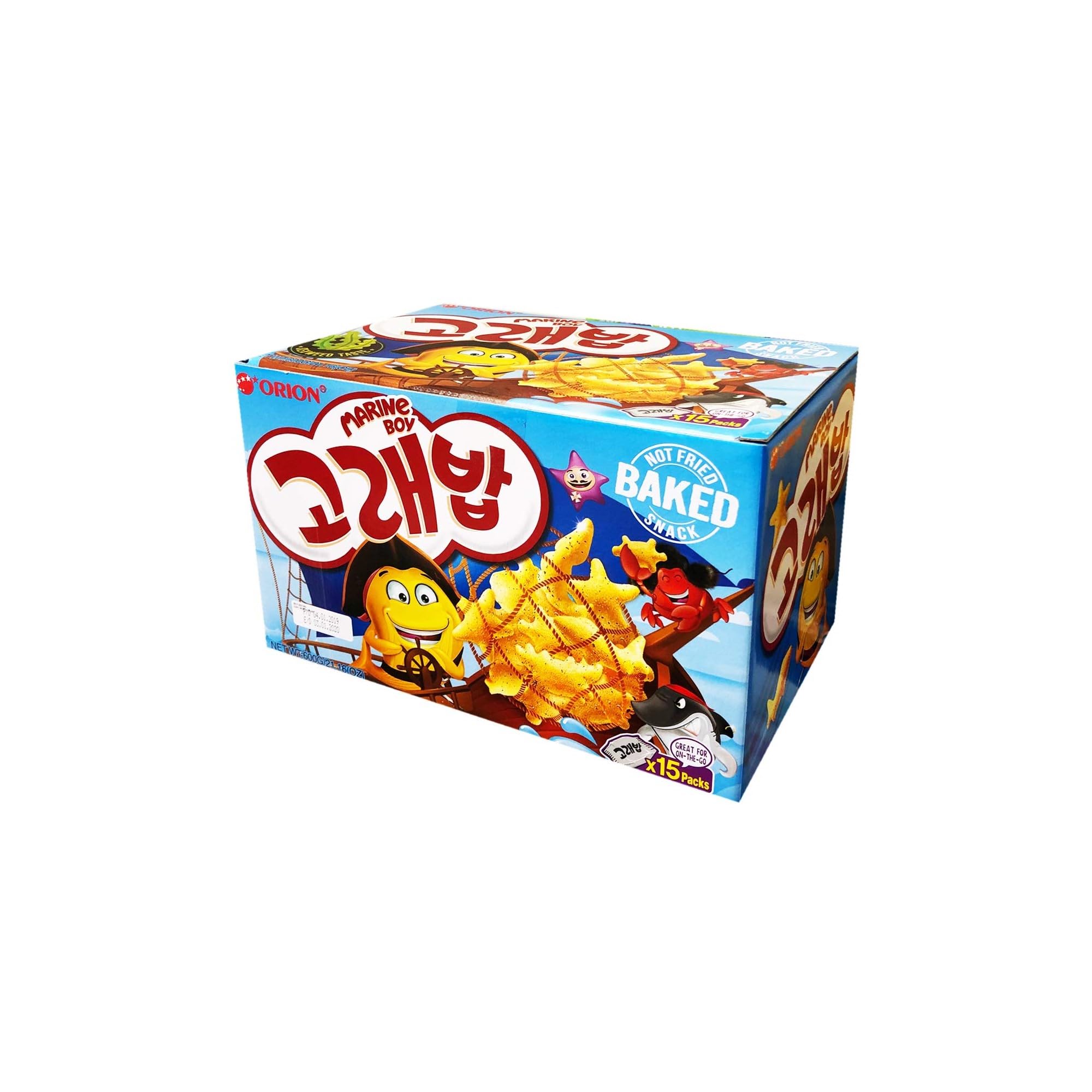 Generic Orion Korean Assorted Mini Mix Snack Box - [Marine Boy x Choco Boy(560g)] Gift Box Variety, [Turtle Chip Choco x Corn(1,120g)] Gift Box (Marin Boy(40gx15))