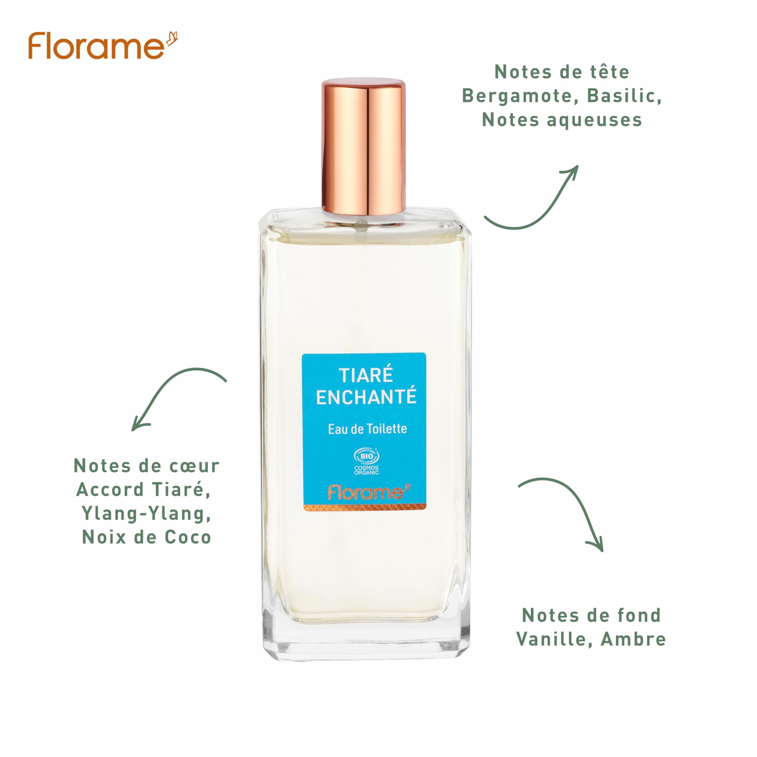 Florame Eau de Toilette Tiaré Enchanté 100 ml – Notes Florales Solaires – Tiaré, Vanille & Ambre – Fabriquée en France