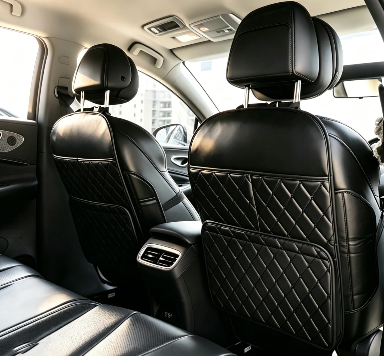 Photo 1 of 2 Pack Seat Back Protector, Kick Mats Back Seat Protector for Kids Feet Car Seat with Car Back Seat Organizer, Seat Back Protector Cover for Back of Front Seats - Protect against dirt and scuffs