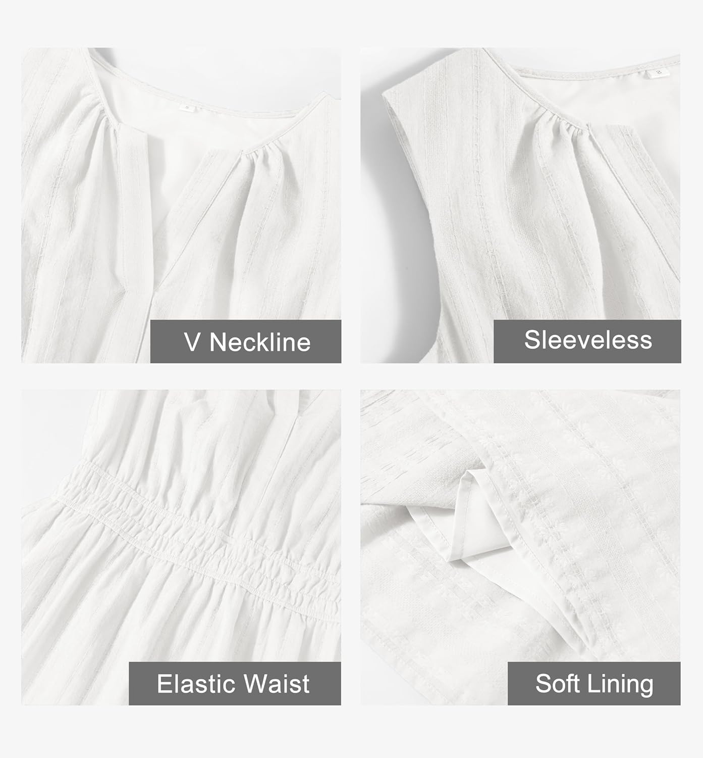 MEROKEETY Women's 2026 Summer Casual Mini Sundress Beach Vacation Sleeveless V Neck Flowy A Line Dress with Pockets - Image 6