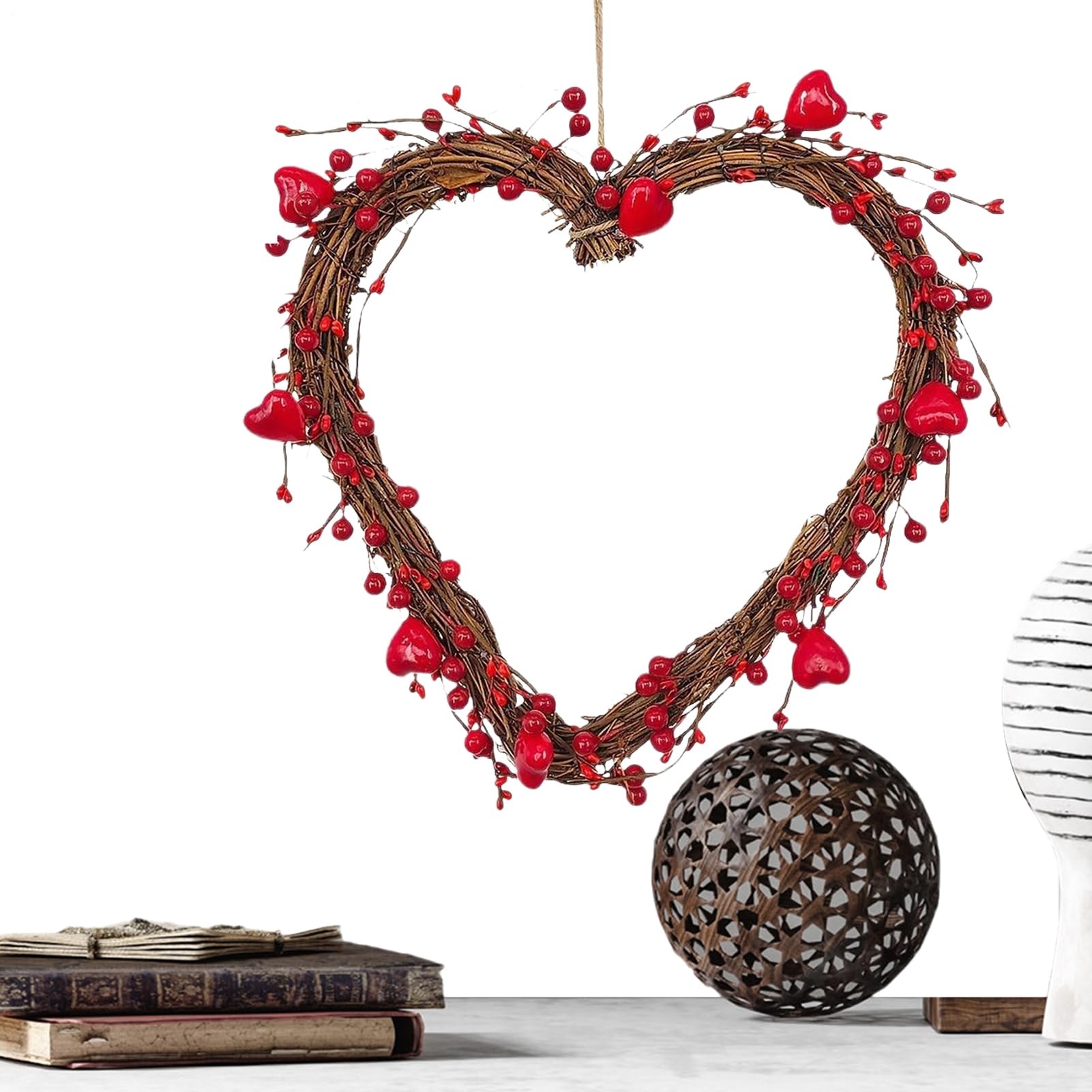 Couronne de la Saint-Valentin 30 cm : Sublimer Votre Décoration de Mariage et Fêtes de Porte