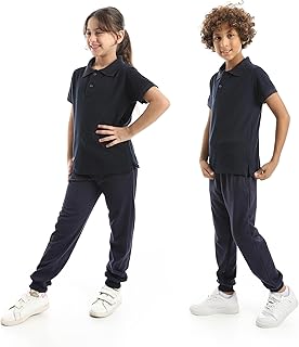 طقم بولو نصف كم + بنطلون للاطفال من ريد سيركل، كحلي، 14 سنة