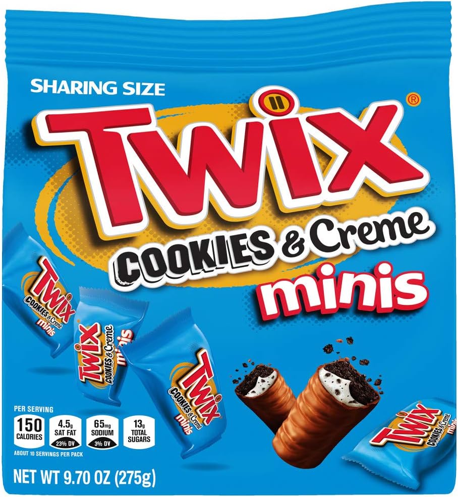 Twix TWIX Cookies & Creme Chocolate Cookie Bar Minis, 9.7-Ounce Sharing Size Bag