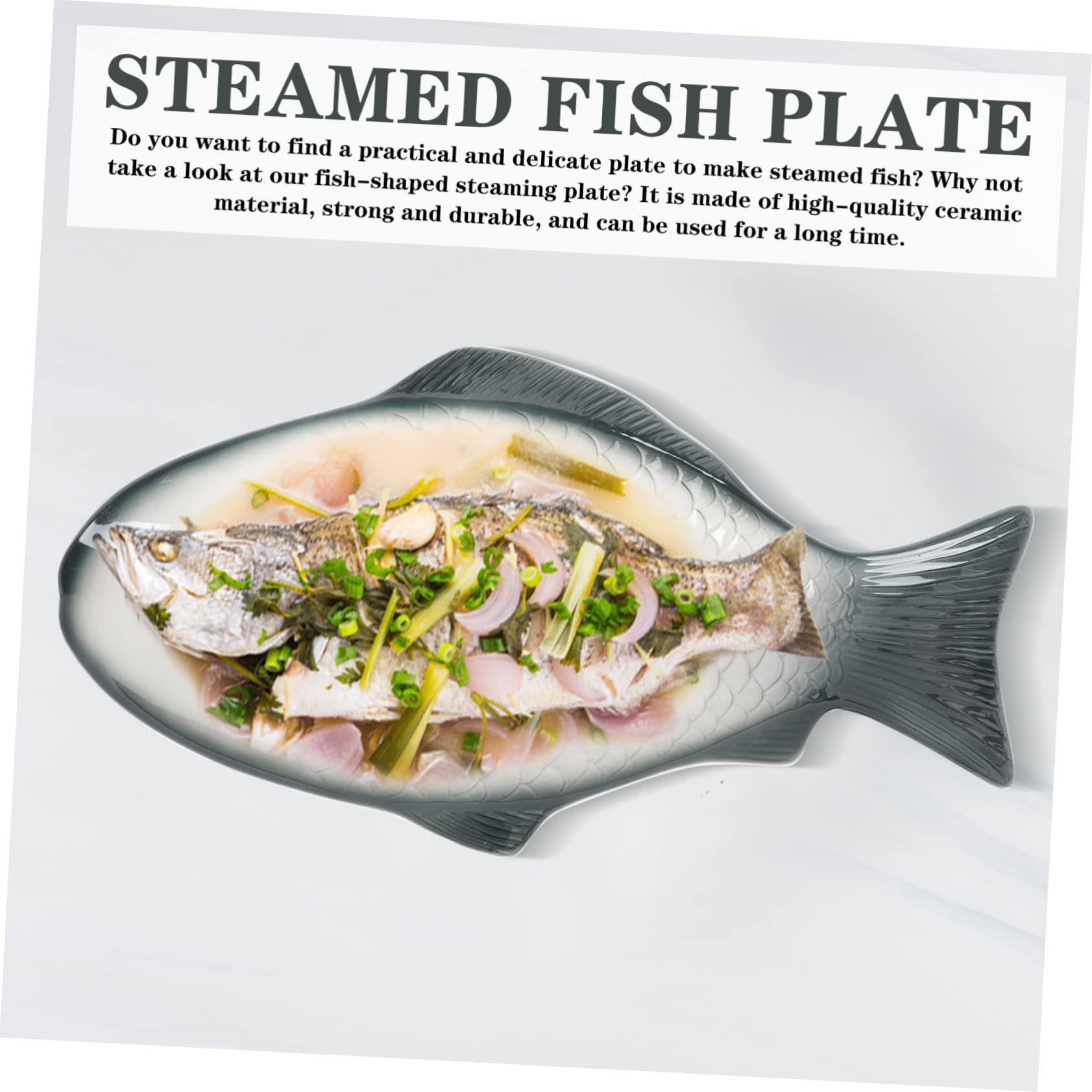 Piatto Forma di Pesce al Vapore Piatto per Pesce in Ceramica per Alimenti per Servire Frutti di Mare e Antipasti Realizzato in Ceramica di Buona qualità Sicuro e Durevole