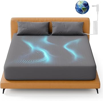 Grounding Fitted Sheets Full Size, Grounding Sheets Full with 10% Silver Fiber, 15 Deep Pocket Grounded Fitted Bed Sheets for Better Sleep & Wellness, 54"x75"x15", Gray