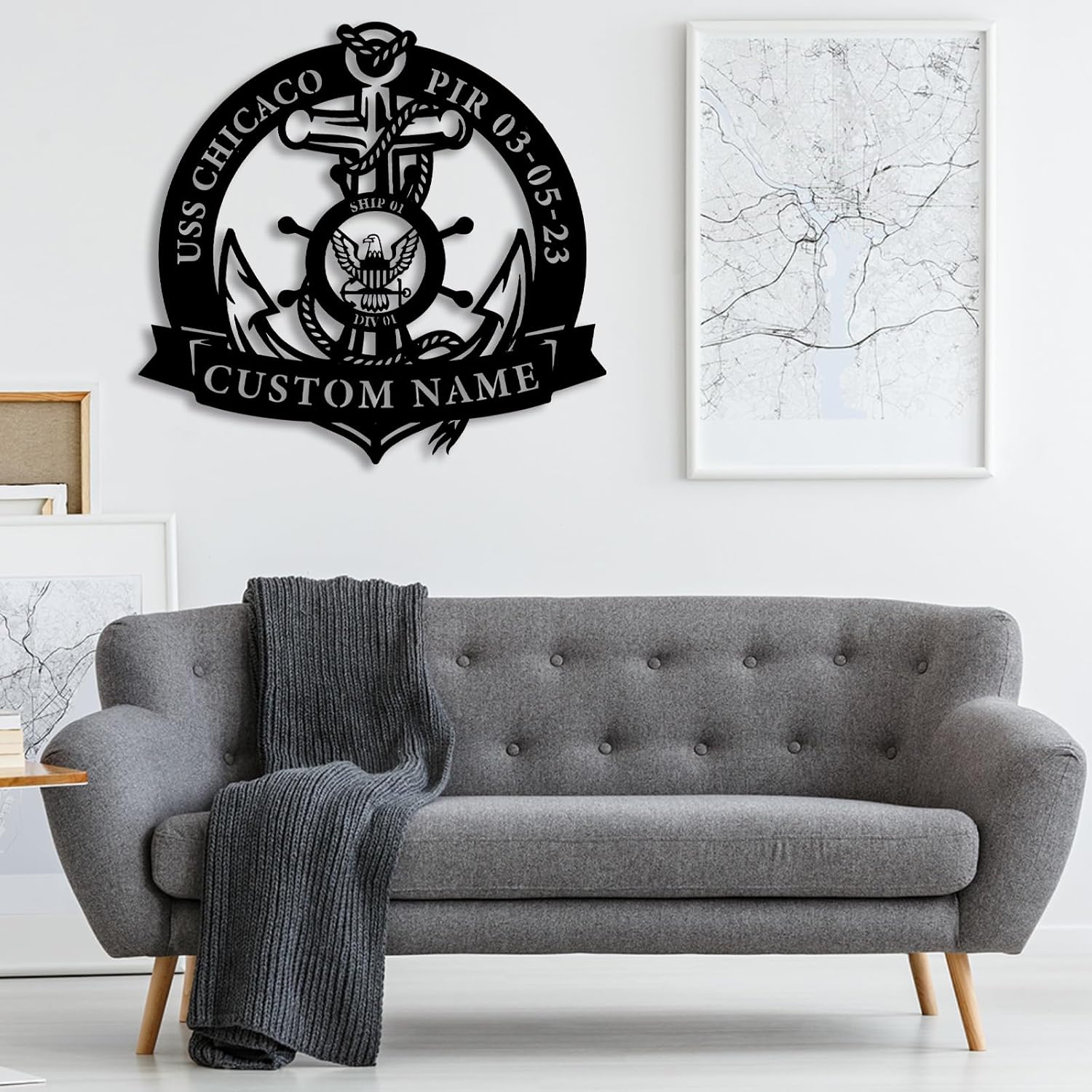 Personalized Sign-Custom Navy Boot Camp Pir Graduation Metal Sign-Navy Pir Ribbon - Ship Decor-Anchor Navy Graduation-Wall Hangings, Home Decor, Custom Nautical Decor