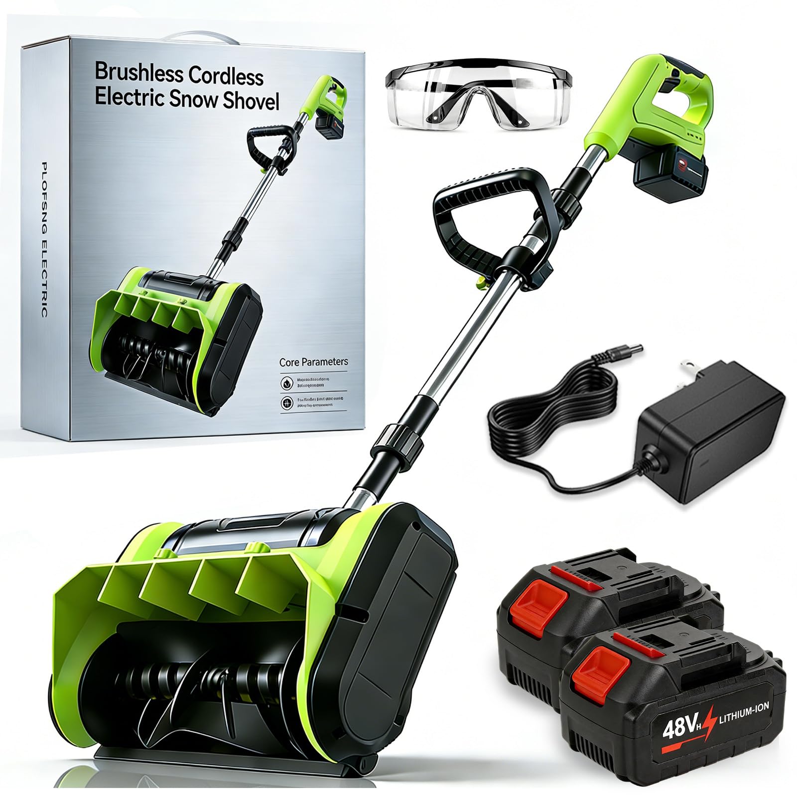 *Missing Batteries* 24v Brushless Cordless Electric Snow Shovel, 13.5 Inch Battery Powered Snow Shovel , 26FT Throw Distance, Powerful Snow Blower for Pathway, Patio, Driveway Snow Removal , similar to stock photo