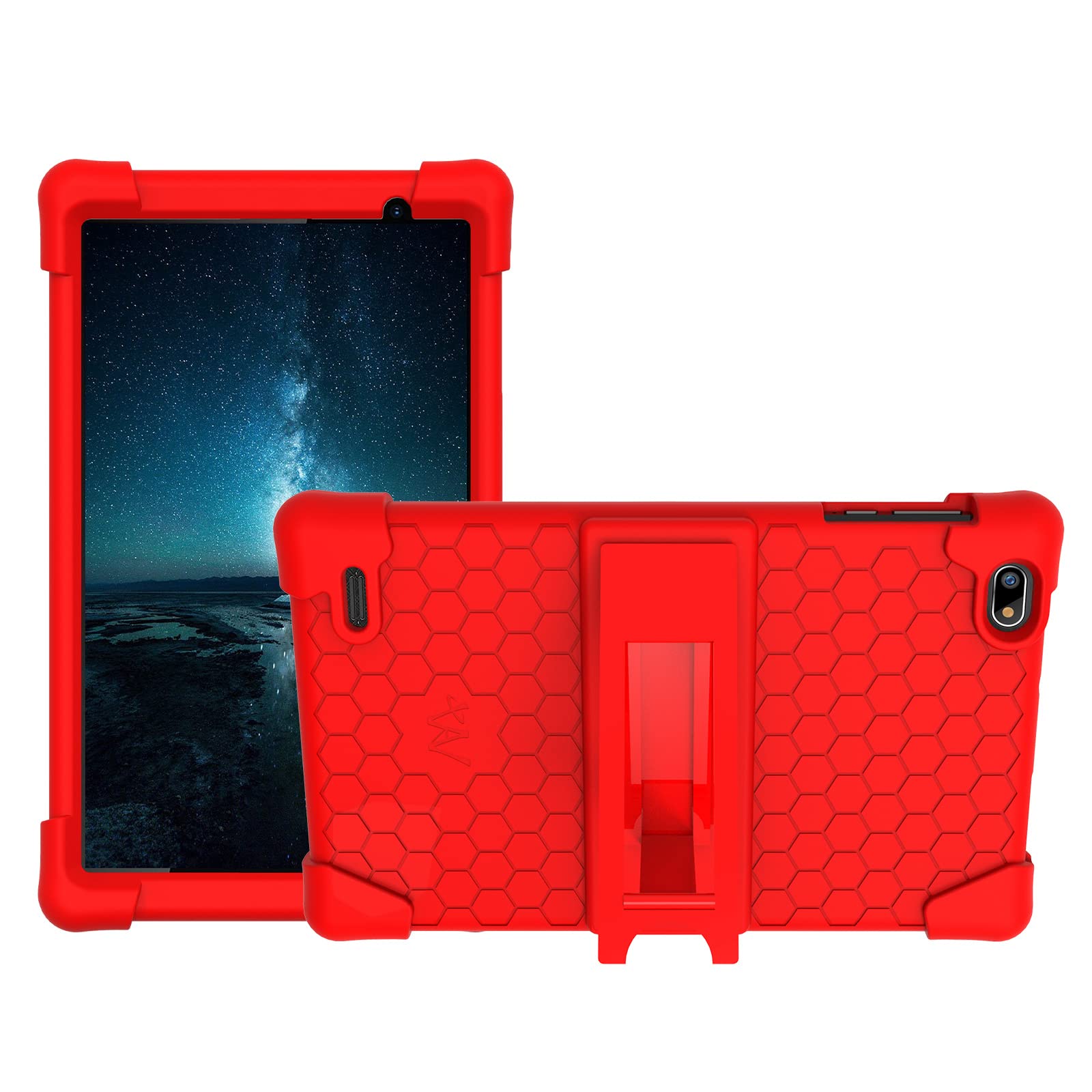 NUU Tab 8 Tablet Case, Transwon Silicone Kids Case Cover for NUU Tab 8 Tablet Model T0801L T0802L/ Foxx T8 Tablet Case - Red