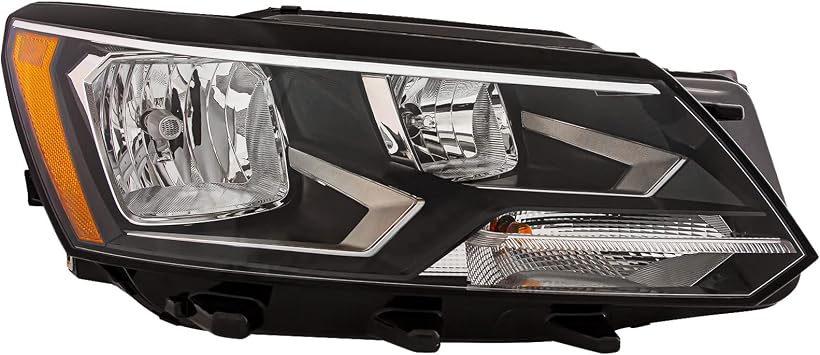 HEADLIGHTSDEPOT Headlight Compatible With 16-19 Volkswagen Passat Right Passenger Halogen Headlamp