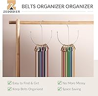 Vista 2 de ZEDODIER Perchas para cinturón, paquete de 2 organizadores de accesorios de armario plateados, organizador de armario para cinturón, corbatas