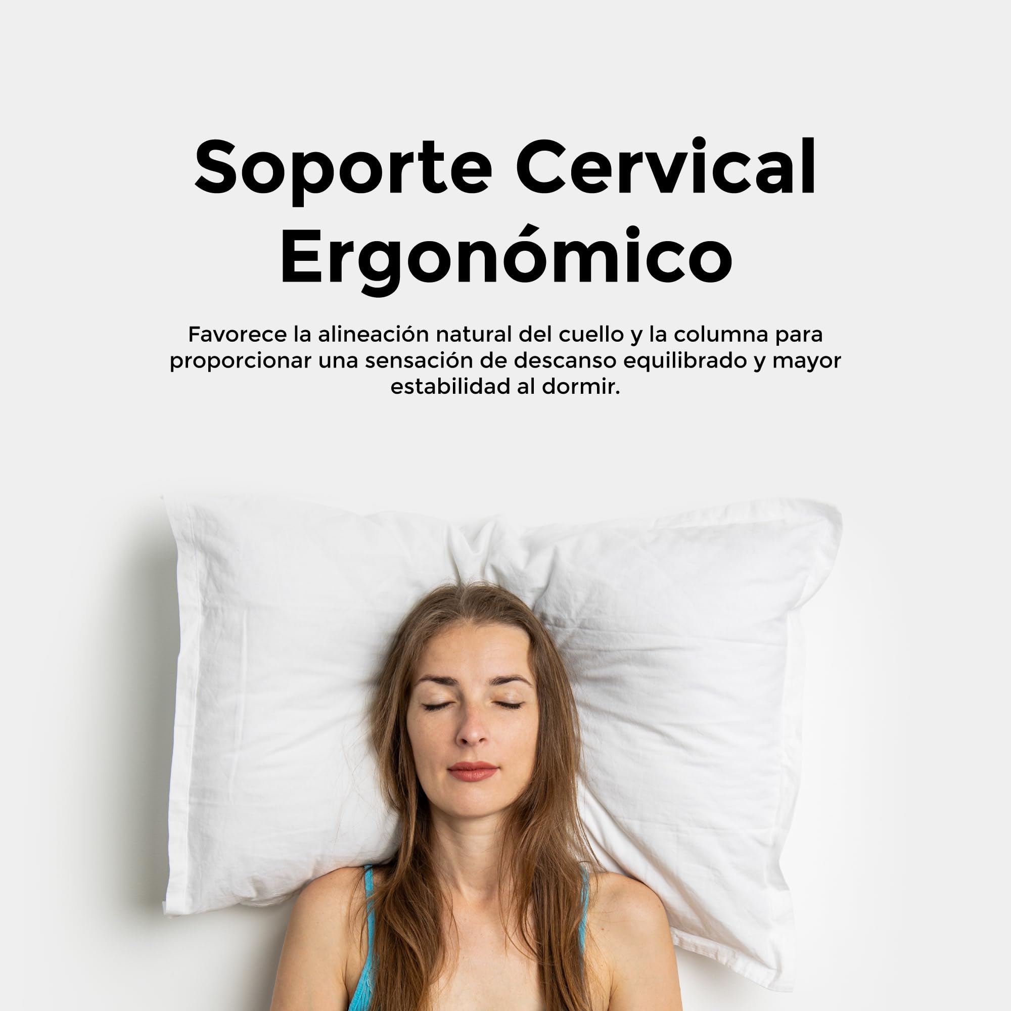 Aznar Almohada Cardada Extra Firme Extra Alta Soporte Cervical Ergonomico Gran Volumen para Dormir De Lado Funda Lavable Transpirable Recuperacion Forma 150 cm