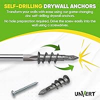 Vista 4 de #8 Kit de anclajes y tornillos para paneles de yeso, anclajes de pared de zinc para paneles de yeso resistentes, con tornillos de anclaje