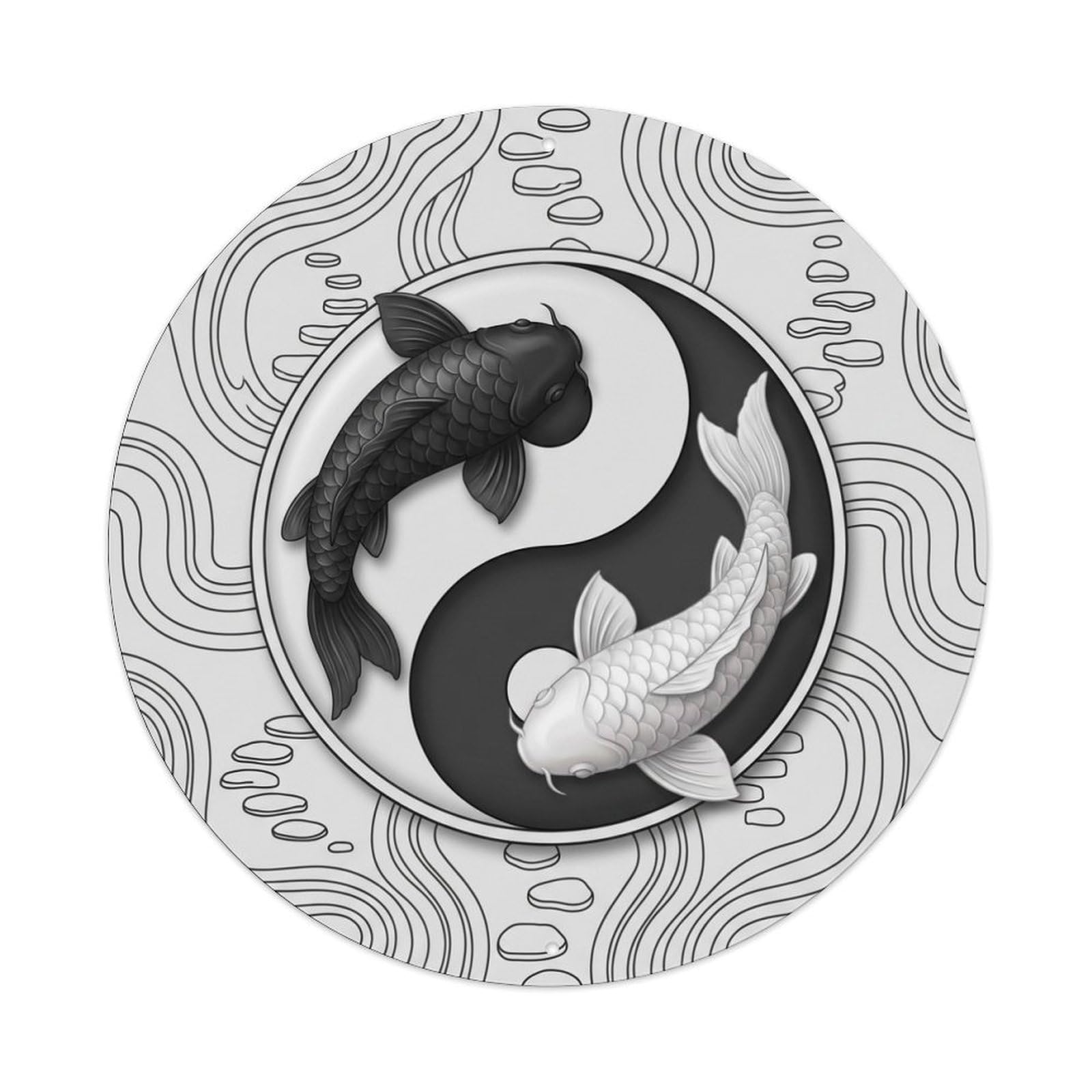 Metal Tin Sign Tai Chi Koi Fish Journey Adventure