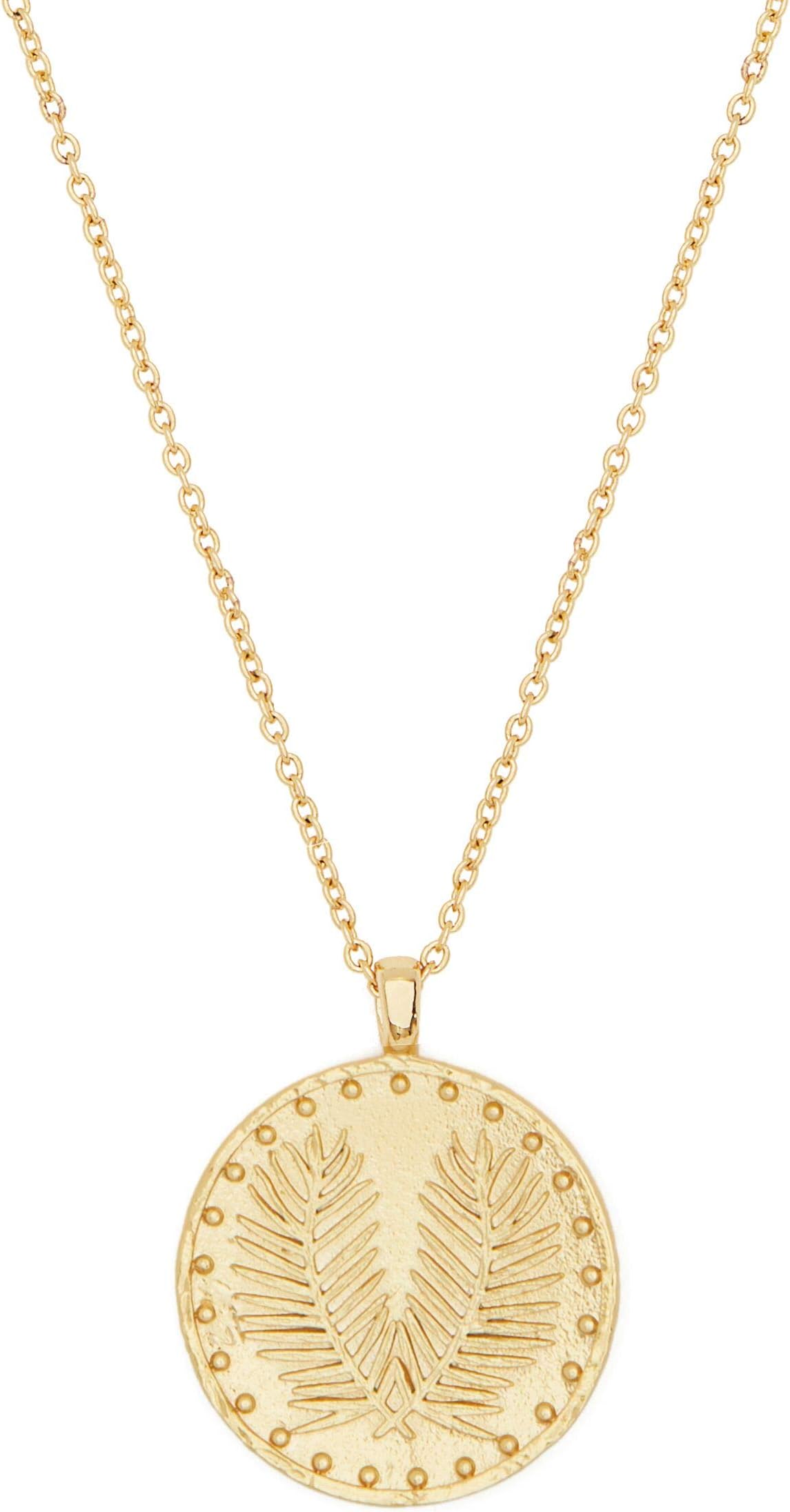 gorjana Women's Palm Coin Pendant Adjustable Necklace, 18K Gold Plated Medallion, 19 inch Chain