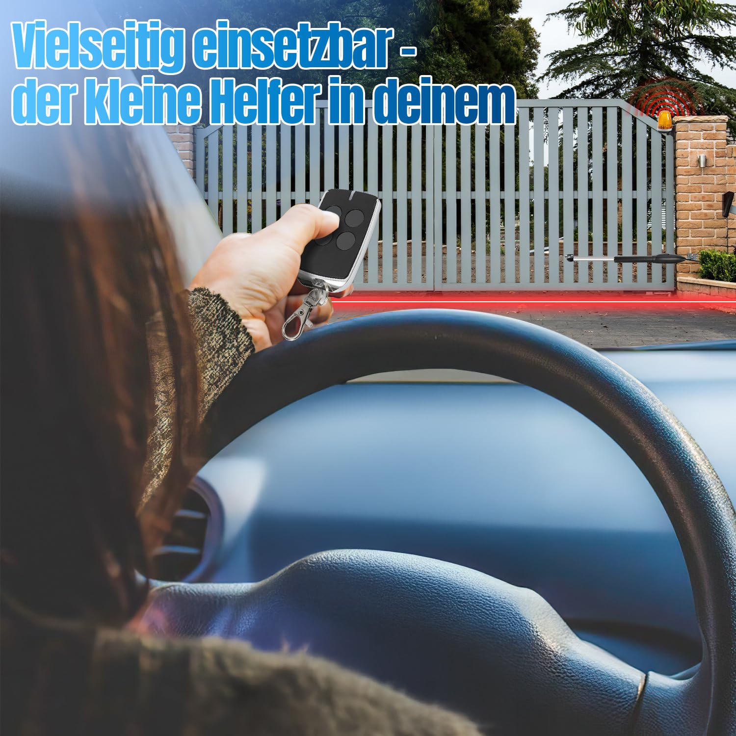 2 unidades de abridor de puerta de garaje, mando a distancia, accionamiento de puerta de doble hoja con 4 botones, 433 MHz para coches, puertas de garaje, mandos a distancia