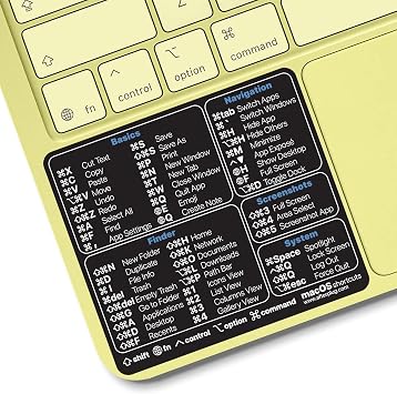 2026 Mac OS Shortcuts Sticker for MacBook Neo, Air & Pro 1-Pack