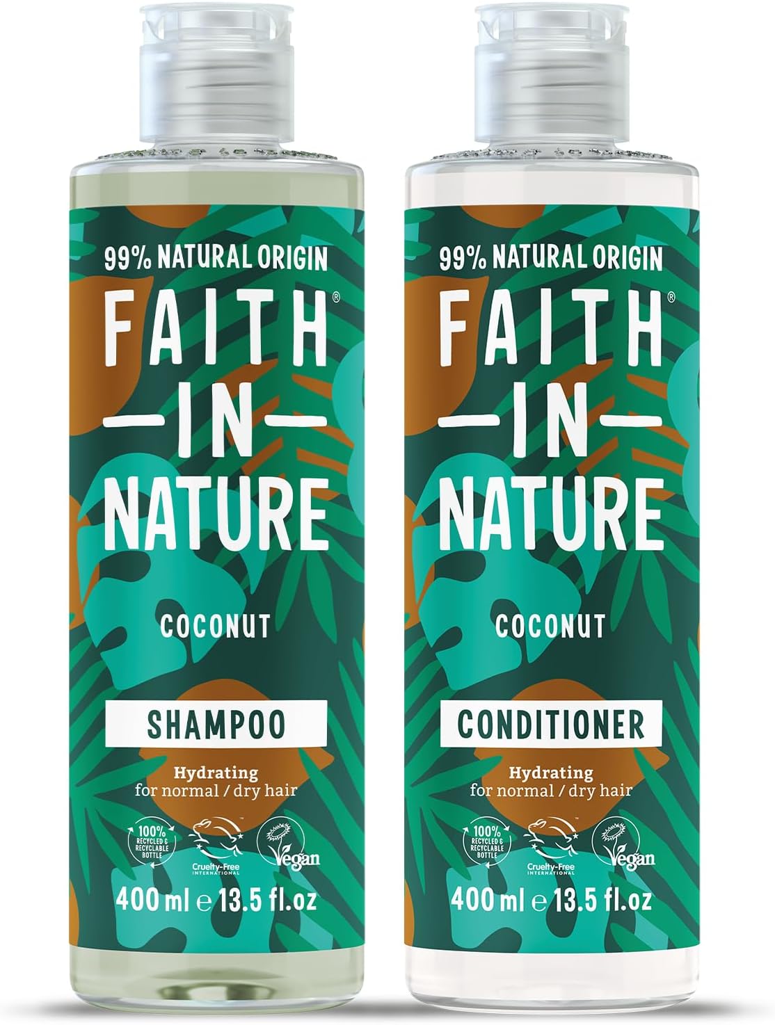 Faith In Nature Natural Coconut Shampoo and Conditioner Set, Hydrating