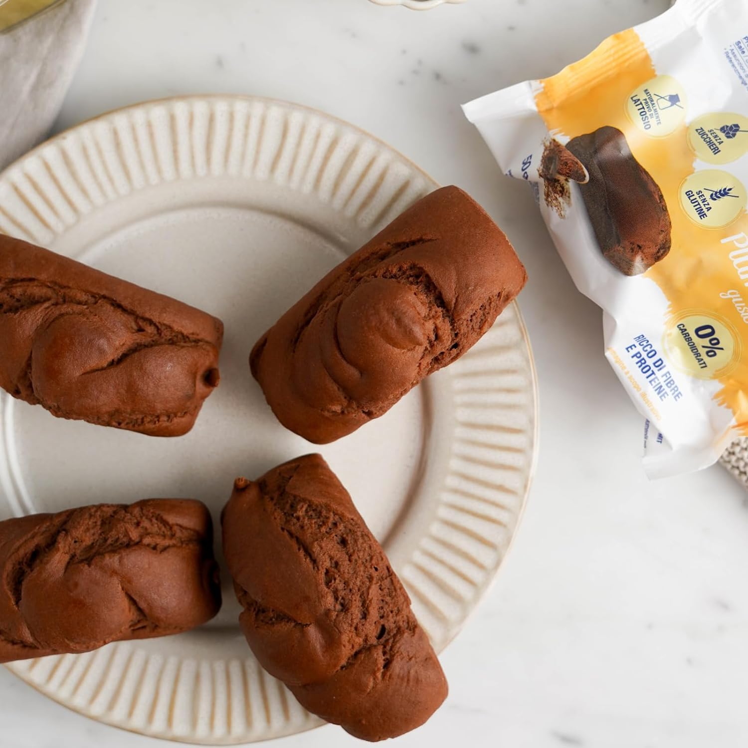 Nuvola Zero - Plumcake Zero Sabor Cacao Sin Carbohidratos, Snacks Sin Lactosa, Sin Azúcar, Sin Gluten, Rico en Fibra, Pack de 12 uds, Made in Italy