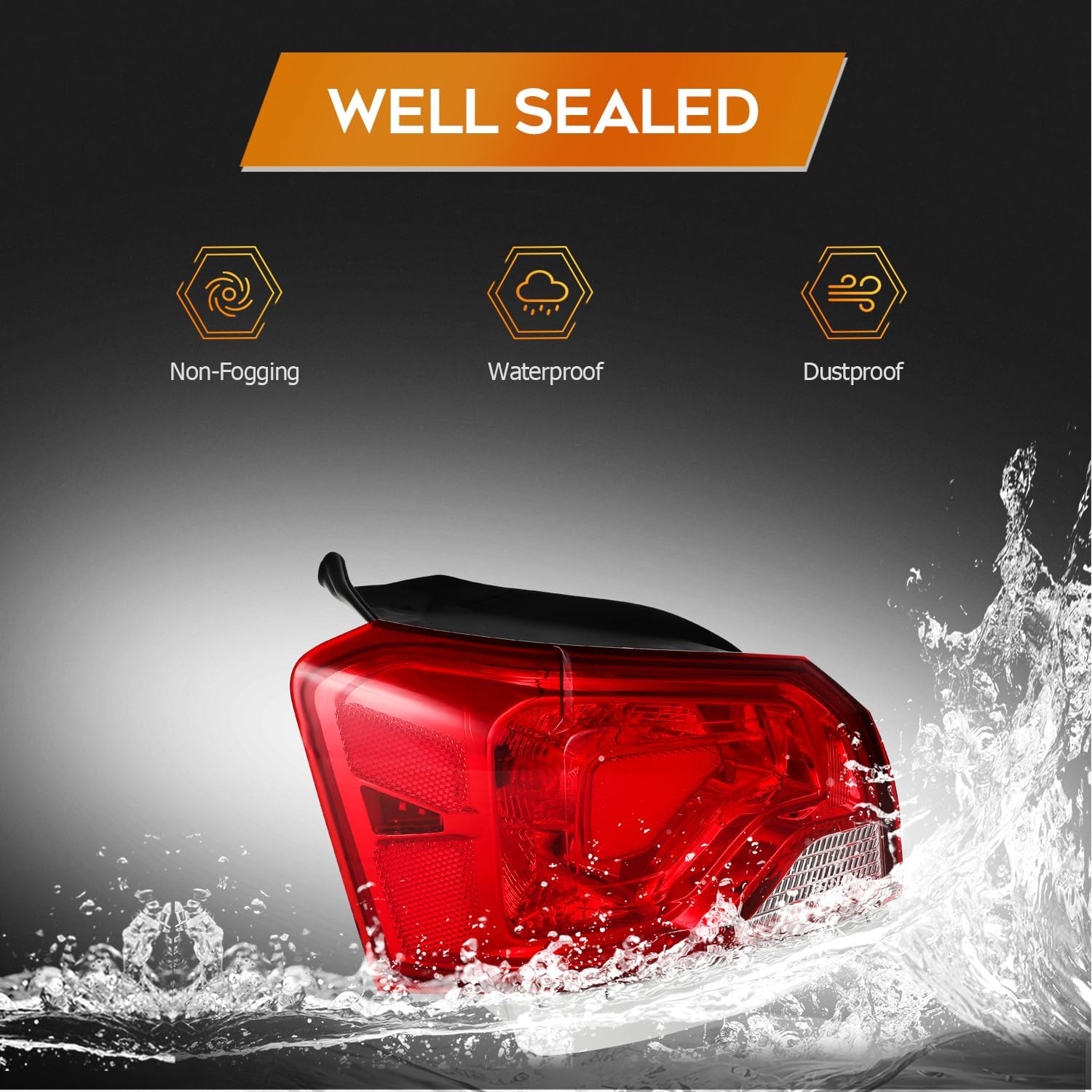 Tail light Assembly for Chevrolet Impala 2014-2020 Chrome Housing Red Lens Passenger Side Headlamp