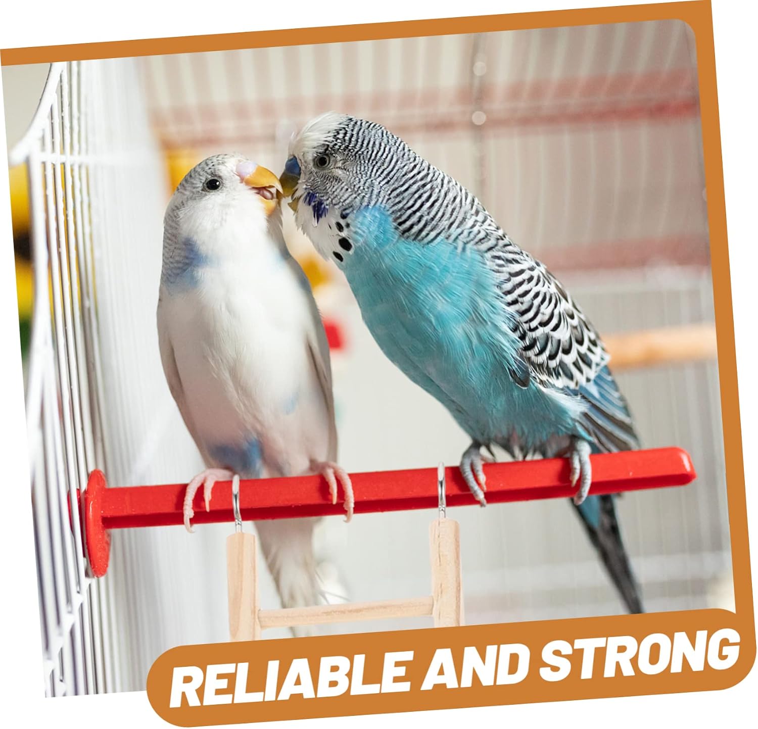 BESTonZON Parrot Ladder for Birds Animal Climbing Bridge Natural Wood Biting for Parakeets Cockatiels and Hamsters Encourages Exercise and Playfulness