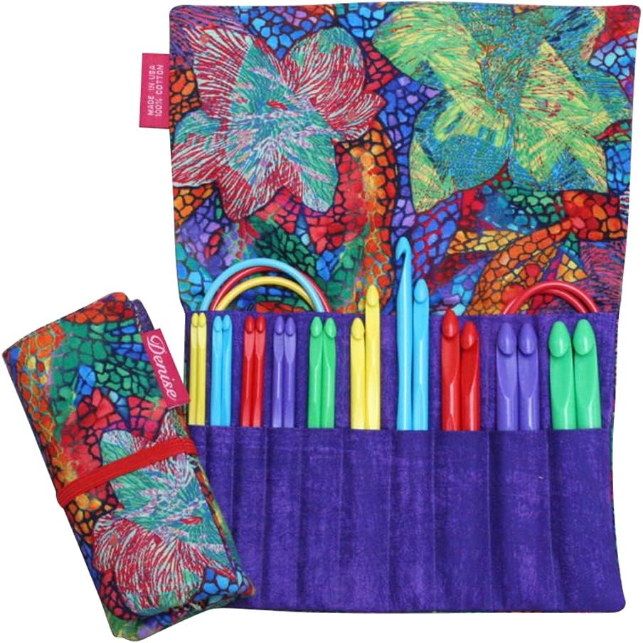 Denise2Go for Crochet, 2-Hook Interchangeable Tunisian Crochet Hook Set (Blue, Gray)