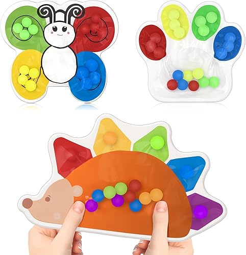 Paquete de 3 juguetes sensoriales esponjosos de clasificación de color para niños con autismo  Juguete de viaje para niños de 3 a 8 años  Kits de