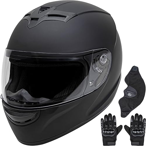 Cartman Casco de moto de cara completa, certificado por DOT para bicicletas de carreras y de calle, casco de visera para adultos con diseño