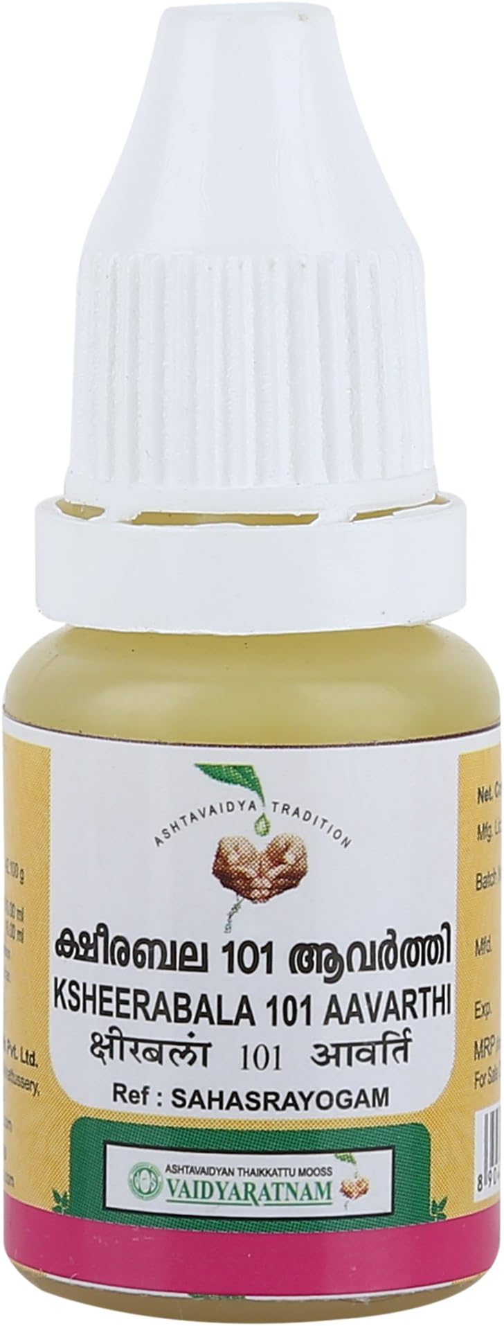 VAIDYARATNAM Ksheerabala 101 Aavarthi with Free Pachak Methi, Multi, Standard, 10 g